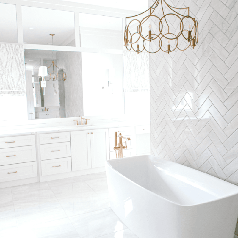 white and gold bathroom cabinets
